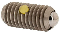 Gibraltar - M8x1.25, 5mm Ball Diam, 16mm Body Length, 1.5mm Max Ball Reach, Threaded Ball Plunger - Stainless Steel Body, Stainless Steel Ball, 1.12 Lb Initial End Force, 2.25 Lb Final End Force, Locking Element - Apex Tool & Supply