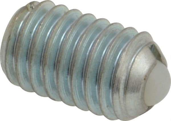 Gibraltar - 3/8-16, 0.188" Ball Diam, 0.625" Body Length, 0.048" Max Ball Reach, Threaded Ball Plunger - Steel Body, Nylon Ball, 2.5 Lb Initial End Force, 5 Lb Final End Force - Apex Tool & Supply