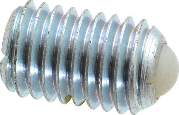 Gibraltar - 5/8-11, 0.375" Ball Diam, 0.984" Body Length, 0.096" Max Ball Reach, Threaded Ball Plunger - Steel Body, Nylon Ball, 4.5 Lb Initial End Force, 9 Lb Final End Force, Locking Element - Apex Tool & Supply