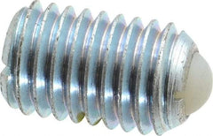 Gibraltar - 5/8-11, 0.375" Ball Diam, 0.984" Body Length, 0.096" Max Ball Reach, Threaded Ball Plunger - Steel Body, Nylon Ball, 4.5 Lb Initial End Force, 9 Lb Final End Force, Locking Element - Apex Tool & Supply