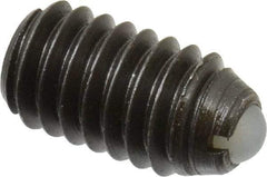 Gibraltar - 5/16-18, 0.156" Ball Diam, 0.578" Body Length, 0.04" Max Ball Reach, Threaded Ball Plunger - Steel Body, Nylon Ball, 4 Lb Initial End Force, 9 Lb Final End Force - Apex Tool & Supply