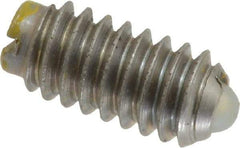 Gibraltar - 1/4-20, 0.125" Ball Diam, 0.531" Body Length, 0.035" Max Ball Reach, Threaded Ball Plunger - Stainless Steel Body, Nylon Ball, 4 Lb Initial End Force, 12 Lb Final End Force - Apex Tool & Supply