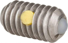 Gibraltar - 5/16-18, 0.156" Ball Diam, 0.578" Body Length, 0.04" Max Ball Reach, Threaded Ball Plunger - Stainless Steel Body, Nylon Ball, 6 Lb Initial End Force, 17 Lb Final End Force, Locking Element - Apex Tool & Supply