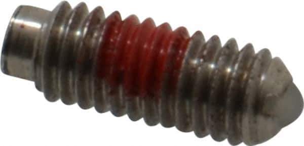 Gibraltar - 10-32, 0.094" Ball Diam, 0.513" Body Length, 0.025" Max Ball Reach, Threaded Ball Plunger - Stainless Steel Body, Nylon Ball, 1.5 Lb Initial End Force, 3 Lb Final End Force, Locking Element - Apex Tool & Supply