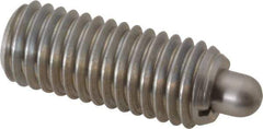 Gibraltar - 1/2-13, 1-1/4" Thread Length, 1/4" Plunger Projection, Stainless Steel Threaded Spring Plunger - 1/4" Max Plunger Diam, 1-1/4" Plunger Length, 6.6 Lb Init End Force, 17.4 Lb Final End Force, 0.1562" Hex - Apex Tool & Supply