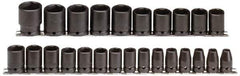 Proto - 25 Piece 1/2" Drive Impact Socket Set - 6 Points, 8mm to 36mm Range, Metric Measurement Standard - Apex Tool & Supply