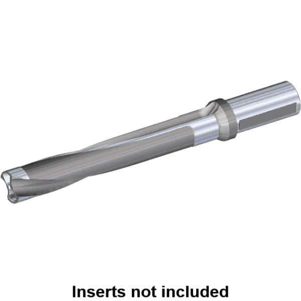 Kennametal - Series KSEM Plus, Head Connection FDS56, 3xD, 2" Shank Diam, Drill Body - 155.96mm Drill Body Length to Flange, SSF Toolholder, 14.2" OAL, 186mm Drill Body Length, 6.14" Flute Length, Weldon Flat Shank, Through Coolant - Apex Tool & Supply