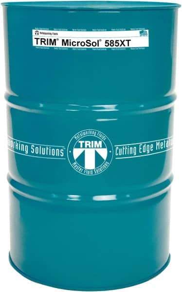 Master Fluid Solutions - Trim MicroSol 585XT, 54 Gal Drum Cutting & Grinding Fluid - Semisynthetic, For Aluminum Alloys, Cast Iron, Composites, Copper, Plastics, Steels & Titanium - Apex Tool & Supply