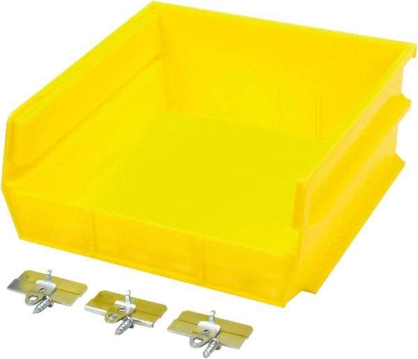 Triton - 10-7/8" Deep, Yellow Polypropylene Hopper Stacking Bin - 5" High x 11" Wide x 10-7/8" Long - Apex Tool & Supply