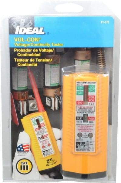 Ideal - 5 VAC/VDC to 600 VAC/VDC, Voltage and Circuit Continuity Tester - LED and Neon Lamps Display, 60 Hz - Apex Tool & Supply