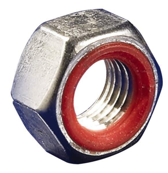 APM HEXSEAL - 5/16-18 Thread, 1/2" Wide x 7/32" High, Brass Self Sealing Hex Jam Nut - Nickel Plated, Silicone O Ring, Right Hand, UNC Thread - Apex Tool & Supply