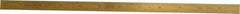 Fowler - 12" Long, 1/64, 1/32, 1/16, 1/8" Graduation, Flexible Steel Rule - 4R Graduation Style, 1" Wide, Yellow, Titanium Finish - Apex Tool & Supply