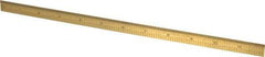 Fowler - 12" Long, 1/100, 1/64, 1/32, 1/10" Graduation, Flexible Steel Rule - 5R Graduation Style, 1/2" Wide, Yellow, Titanium Finish - Apex Tool & Supply