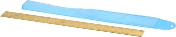 Fowler - 12" Long, 1/100, 1/64, 1/32, 1/10" Graduation, Rigid Steel Rule - 5R Graduation Style, 1" Wide, Yellow, Titanium Finish - Apex Tool & Supply