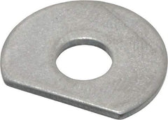 Made in USA - 1/4" Screw Size, 0.254" ID, 1008/1010 Steel Clipped Washer - 0.249 to 0.259" ID, 0.74 to 0.76" OD, 0.044 to 0.052" Thickness, Uncoated - Apex Tool & Supply