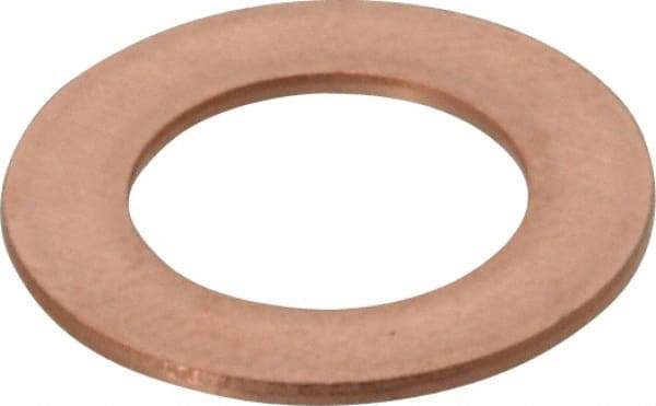 Made in USA - 0.032" Thick, 3/8" Inside x 5/8" OD, Round Shim - 5/16" Screw, Uncoated C-172 Copper - Apex Tool & Supply