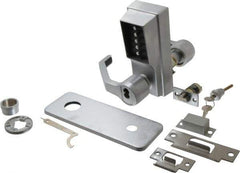 Kaba Access - Heavy Duty Combination Entry Lever Lockset with Key Override - 2-3/4" Back Set, 6 or 7 Pin Length Best & Compatible Cylinder (Core Not Included), Satin Chrome Finish - Apex Tool & Supply