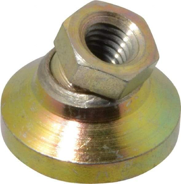Gibraltar - 453 kg Capacity, M8 Thread, 17.8mm OAL, Steel Stud, Tapped Pivotal Socket Mount Leveling Pad - 25.5mm Base Diam, Steel Pad, 12.7mm Hex - Apex Tool & Supply