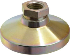 Gibraltar - 2721 kg Capacity, M16 Thread, 31.7mm OAL, Steel Stud, Tapped Pivotal Socket Mount Leveling Pad - 63.5mm Base Diam, Steel Pad, 22mm Hex - Apex Tool & Supply