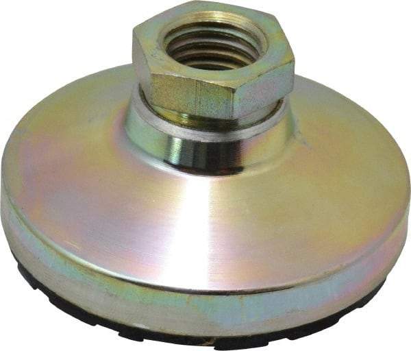 Gibraltar - 544 kg Capacity, M16 Thread, 31.7mm OAL, Steel Stud, Tapped Pivotal Socket Mount Leveling Pad - 63.5mm Base Diam, Rubber Pad, 22mm Hex - Apex Tool & Supply