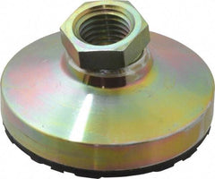 Gibraltar - 816 kg Capacity, M20 Thread, 38mm OAL, Steel Stud, Tapped Pivotal Socket Mount Leveling Pad - 76mm Base Diam, Rubber Pad, 27mm Hex - Apex Tool & Supply