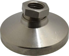 Gibraltar - 2721 kg Capacity, M16 Thread, 31.7mm OAL, Steel Stud, Tapped Pivotal Socket Mount Leveling Pad - 63.5mm Base Diam, Stainless Steel Pad, 22mm Hex - Apex Tool & Supply
