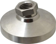 Gibraltar - 3357 kg Capacity, M20 Thread, 38mm OAL, Steel Stud, Tapped Pivotal Socket Mount Leveling Pad - 76mm Base Diam, Stainless Steel Pad, 27mm Hex - Apex Tool & Supply