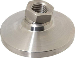 Gibraltar - 9072 kg Capacity, M24 Thread, 47.6mm OAL, Steel Stud, Tapped Pivotal Socket Mount Leveling Pad - 101mm Base Diam, Stainless Steel Pad, 35mm Hex - Apex Tool & Supply