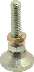 Gibraltar - M6 Bolt Thread, Studded Pivotal Stud Mount Leveling Pad & Mount - 317 Kg Capacity, 19mm Base Diam, 25mm Thread Length - Apex Tool & Supply