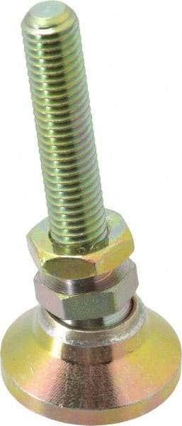 Gibraltar - M10 Bolt Thread, Studded Pivotal Stud Mount Leveling Pad & Mount - 1,701 Kg Capacity, 31.7mm Base Diam, 51mm Thread Length - Apex Tool & Supply