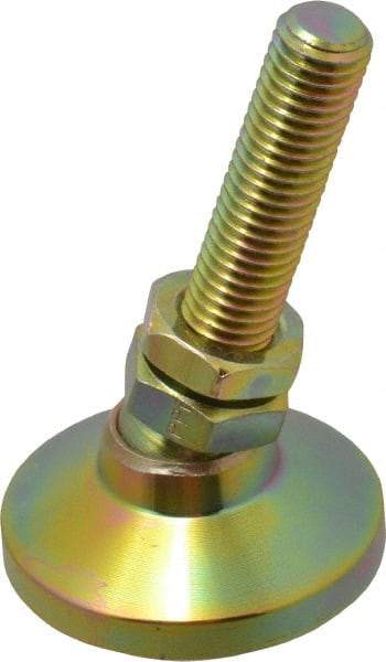 Gibraltar - M12 Bolt Thread, Studded Pivotal Stud Mount Leveling Pad & Mount - 2,268 Kg Capacity, 47.6mm Base Diam, 51mm Thread Length - Apex Tool & Supply