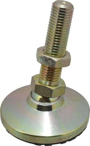 Gibraltar - M24 Bolt Thread, Studded Pivotal Stud Mount Leveling Pad & Mount - 907 Kg Capacity, 101mm Base Diam, 89mm Thread Length - Apex Tool & Supply