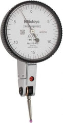 Mitutoyo - 0.03 Inch Range, 0.0005 Inch Dial Graduation, Horizontal Dial Test Indicator - 1.54 Inch White Dial, 0-15-0 Dial Reading, Accurate to 0.0005 Inch - Apex Tool & Supply