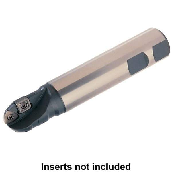 Kennametal - 1-1/2" Cut Diam, 1.26" Max Depth of Cut, 1-1/2" Shank Diam, 144.27mm OAL, Indexable Ball Nose End Mill - 1.82" Head Length, Straight Shank, 4.347 Toolholder, SPGX 0903AP, WPGX 07T312.160 Insert - Apex Tool & Supply