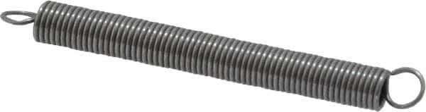 Made in USA - 1/8" OD, 1.73 Lb Max Load, 2.54" Max Ext Len, 0.016" Wire Diam Spring - 1.1 Lb/In Rating, 0.21 Lb Init Tension, 1-1/4" Free Length - Apex Tool & Supply