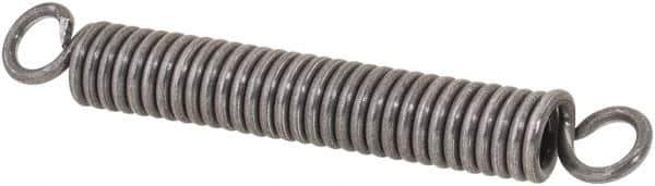 Made in USA - 1/8" OD, 4.76 Lb Max Load, 1.32" Max Ext Len, 0.023" Wire Diam Spring - 11.99 Lb/In Rating, 0.92 Lb Init Tension, 1" Free Length - Apex Tool & Supply