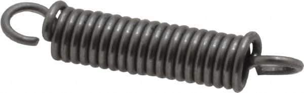 Made in USA - 3/16" OD, 8.23 Lb Max Load, 1.29" Max Ext Len, 0.032" Wire Diam Spring - 21.84 Lb/In Rating, 1.9 Lb Init Tension, 1" Free Length - Apex Tool & Supply