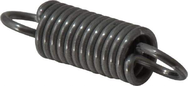 Made in USA - 5/16" OD, 14.4 Lb Max Load, 1.61" Max Ext Len, 0.047" Wire Diam Spring - 30.65 Lb/In Rating, 3.2 Lb Init Tension, 1-1/4" Free Length - Apex Tool & Supply