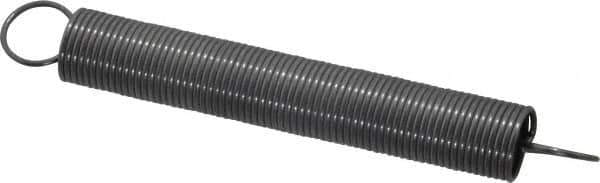 Made in USA - 3/8" OD, 4.02 Lb Max Load, 9.53" Max Ext Len, 0.032" Wire Diam Spring - 0.53 Lb/In Rating, 0.5 Lb Init Tension, 3" Free Length - Apex Tool & Supply