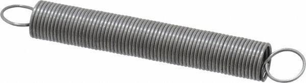 Made in USA - 3/8" OD, 5.23 Lb Max Load, 8.32" Max Ext Len, 0.035" Wire Diam Spring - 0.86 Lb/In Rating, 0.62 Lb Init Tension, 3" Free Length - Apex Tool & Supply