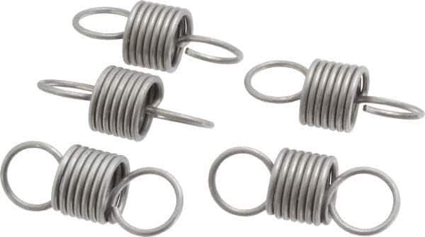 Made in USA - 3/4" OD, 27.61 Lb Max Load, 2.6" Max Ext Len, 0.08" Wire Diam Spring - 37.28 Lb/In Rating, 4.9 Lb Init Tension, 2" Free Length - Apex Tool & Supply