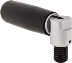 Morton Machine Works - M10x1.5 Bolted Bonnet, Revolving (Folding) Handwheel & Machine Handle - Glass-Filled Nylon Molded Plastic Handle, 0.55" Long Low Carbon Steel Stem, 3.15" Handle Length, 4.57" OAL - Apex Tool & Supply