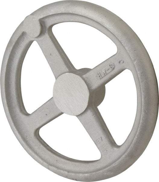 Morton Machine Works - 8", 4 Spoke Straight Handwheel - 1.9" Hub, Aluminum, Plain Finish - Apex Tool & Supply