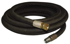 Made in USA - 25' Long, 1/2" Fitting, Boss Female x Male Fitting, -40 to 212°F, Nitrile High Temp & High Pressure Hose - 1/2" Inside x 1" Outside Diam, Black, 1,000 psi - Apex Tool & Supply
