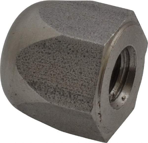 Morton Machine Works - 3/8-16" UNC, 3/4" Width Across Flats, Uncoated, Stainless Steel Acorn Nut - 3/4" Overall Height, Grade 303, TCMAI - Apex Tool & Supply