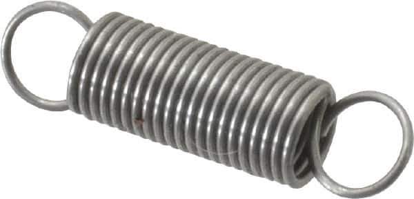 Made in USA - 3/16" OD, 2.16 Lb Max Load, 1.43" Max Ext Len, 0.02" Wire Diam Spring - 2.28 Lb/In Rating, 0.27 Lb Init Tension, 3/4" Free Length - Apex Tool & Supply