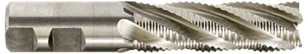 Niagara Cutter - 1-1/2" Diam, Coarse Pitch, 6" LOC, 6 Flute Cobalt Roughing Square End Mill - Uncoated, 8-1/2" OAL, 1-1/4" Shank Diam, Single End, 30° Helix - Apex Tool & Supply