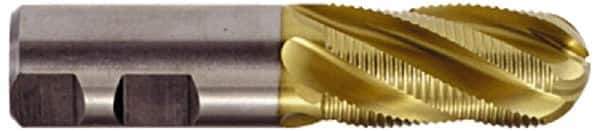 Hertel - 3/4" Diam, Fine Pitch, 1-5/8" LOC, 4 Flute Cobalt Roughing Ball End Mill - TiCN Finish, 3-7/8" OAL, 3/4" Shank Diam, Single End, Centercutting, 30° Helix - Apex Tool & Supply