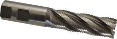 Hertel - 1" Diam, Fine Pitch, 3" LOC, 5 Flute Cobalt Roughing Square End Mill - Uncoated, 5-1/2" OAL, 1" Shank Diam, Single End, 30° Helix - Apex Tool & Supply