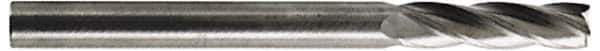 Hertel - 7/16", 3" LOC, 7/16" Shank Diam, 6" OAL, 4 Flute, Solid Carbide Square End Mill - Single End, Uncoated, Spiral Flute, 30° Helix, Centercutting, Right Hand Cut, Right Hand Flute - Apex Tool & Supply